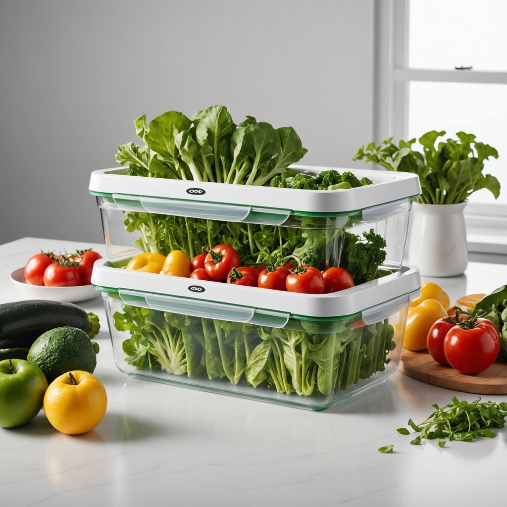 OXO Good Grips GreenSaver Produce Keeper — vented lid with carbon filter