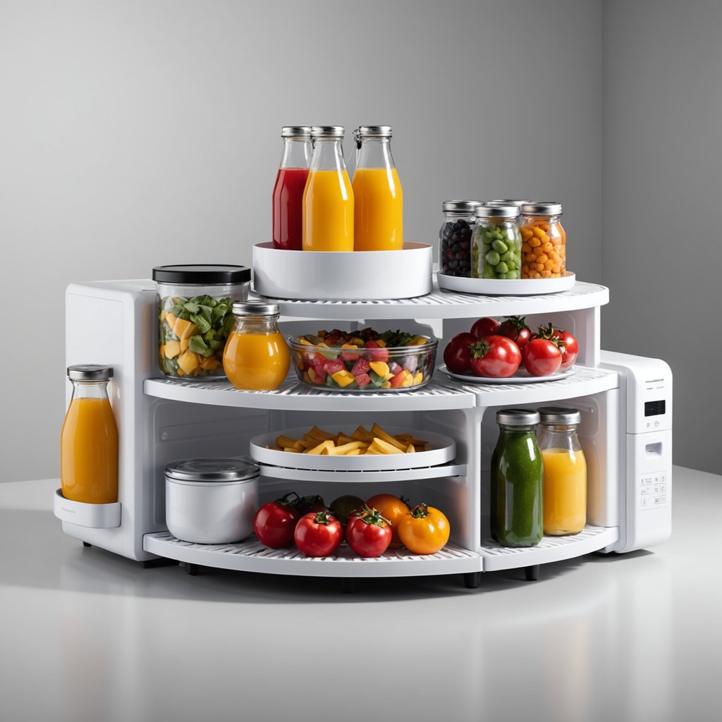 Fullstar Refrigerator Organizer Set — 8-piece with lazy susan turntable